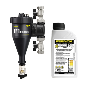 Fernox Total Filter TF1 22mm-es mágneses iszapleválasztó + Filter Fluid + Protector folyadék